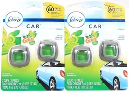 2 Febreze With Gain Original 2 Count Car Vent Clips With Odor Clear Tech... - £17.44 GBP