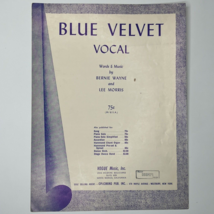 Blue Velvet Vintage Sheet Music Bernie Wayne Lee Morris Vocal 1951 - £6.72 GBP