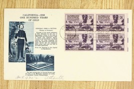 US Postal History Cover FDC 1948 California 100 Years Gold General John ... - $12.68