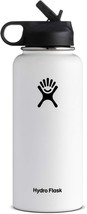 Wide Mouth, 32-Ounce, Vacuum Insulated Stainless Steel Water, By Hydro F... - £50.95 GBP