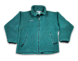 Vtg Columbia Deep Pile Fleece Jacket L Camping Outdoors Full Zip Sweatshirt USA - £19.10 GBP