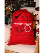 Fiery Red Christmas Drawstring Large Gift Bag 50*66cm - $11.37