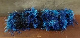 Lion Brand Fun Fur Yarn Blue Varigated 2 Skeins 1.75oz 64 Yard Bulky 5 - £10.95 GBP