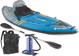 Kayak, Blue, 8&#39;7&quot; X 3&#39;, Sevylor Quikpak K1 1-Person. - £161.44 GBP