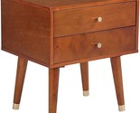 Osp Designs Cupertino Vintage-Style Side Table, Two Drawer, Light Walnut - $219.99