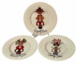 Holiday Shoppery Lot Of Three Made for Neiman Marcus 8 In Decorative Plates - £29.78 GBP
