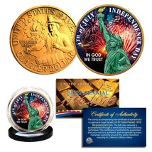 INDEPENDENCE DAY July 4th - 1976 Bicentennial U.S. Quarter 24K Gold Plat... - $12.16