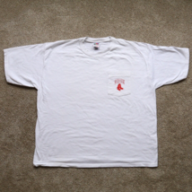 Vintage 90s Boston Red Sox  Logo Pocket T-Shirt Size XL - £12.24 GBP