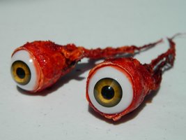 Dead Head Props Pair of Realistic Life Size Bloody Ripped Out Eyeballs -... - $29.99