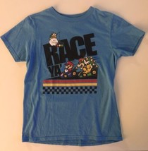 Mario Kart Junior Size Medium Short Sleeved Blue Graphic T Shirt &quot;Race Y... - £7.71 GBP