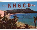 QSL Card KH6CD Honolulu Hawaii 1958 Diamond Head Postcard  - $9.90