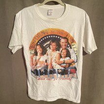 President Obama and Family Graphic White Tee Cotton Shirt Men&#39;s Size Medium - £14.46 GBP