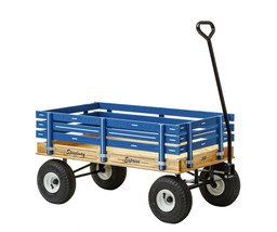 HEAVY DUTY BLUE WAGON 40x22 Bed Solid Steel Quality Cart Made in the USA - $359.99