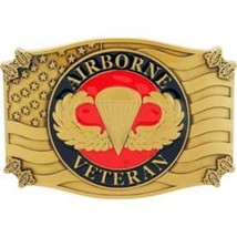 U.S. Army Airborne Veteran Belt Buckle Enamel - £34.68 GBP