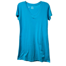 Sexy Basics Womens T Shirt Dress Blue V Neck Short Sleeve Above Knee M New - £11.93 GBP