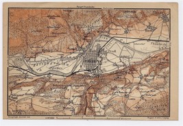 1903 Original Antique Map Of Vicinity Of Innsbruck / Tyrol / Western Austria - £18.40 GBP