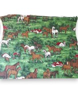 Horse Herd Fabric Cranston Print Barn Scene Quilting Cotton 44&quot;x35&quot; Fray... - €8,68 EUR