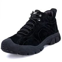 Labor Insurance Shoes Men&#39;s Winter Plus Velvet Warm High-top Steel Head Anti-sma - £76.23 GBP