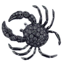 Victorian 1.18ct Rose Cut Diamond Lovely Crab Wedding Brooch Halloween - $431.39