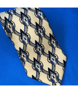 Pavia Made in Italy 100% silk gold printed men’s necktie - $18.81 CAD
