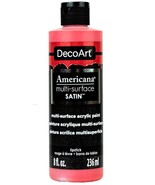 DecoArt Americana Multi-Surface Satin Acrylic Paint, 8 Oz., Lipstick Red - $8.95