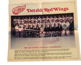 Detroit Red Wings 1987-1988 Norris Division Champions Vintage Team Poste... - $46.45