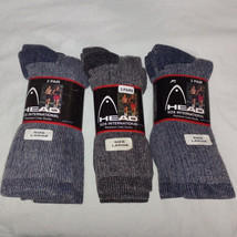 3 Sets of Headsox Crew Socks 2 Pair, Large, Blue &amp; Grey, Made in the U.S.A - $8.09