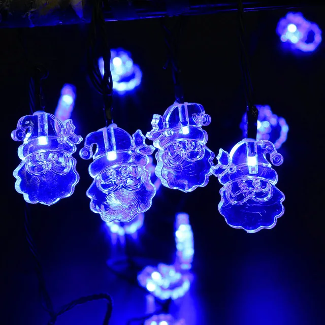 6m 30 LEDs Santa Claus Shape Solar String Lights Solar Powered Waterproo... - £163.45 GBP