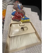 Vintage Dust Pan Bear butler animal Hanging hand Brush whisk crumb Harti... - $13.63