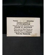 Old Political Business Card - Frank Baldwin Candidate State Senate Pitts... - €9,88 EUR