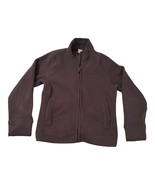 Merona Womens Large Fleece Jacket Full Zip Gray Zip Pockets - £9.28 GBP