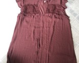 Maurices Burgundy Keyhole Front Sleeveless Tank top Sz Small Ruffled  Arms - $21.49