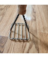 Twisted Wire Wood Handle Square Potato Vegetable Masher Vintage - $11.00