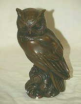 Old Vintage Chalkware Art Owl Figurine Chalk Ware Library Study Shelf Decor - £59.63 GBP