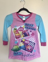 Shopkins Girls Pajamas Nightgown Size 6 Pink Blue Long Sleeve PJs - £6.29 GBP