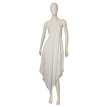 Kiohne White Cotton Asymmetric Skirt Halter Neck Top Summer Dress size S - $123.75