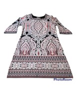 Studio One New York Dress Womens Large Pink White Blue Floral Textured P... - $32.71