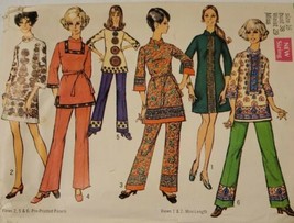 Vintage Simplicity Pattern 8385 Mini Dress Tunic &amp; Pants Size 16  1969 CUT  - $17.95