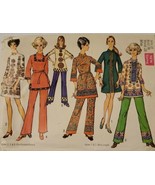 Vintage Simplicity Pattern 8385 Mini Dress Tunic &amp; Pants Size 16  1969 CUT  - £14.11 GBP