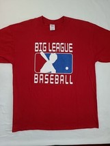 Vtg Y2K Big League Baseball Front Graphic T Shirt Red Sz Unisex XL Short... - $17.70