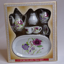 NEW Norfolk Porcelain Tea Set Floral Play Decor Miniature 8 Piece Set New In Box - £5.46 GBP