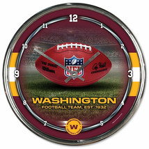 Washington Football Team Clock Round Wall Style Chrome - $73.49
