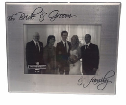 Ganz 4x6&quot; The Bride &amp; Groom &amp; Family Photo Frame Silver Aluminum Tabletop - £15.28 GBP