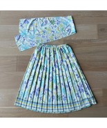 Leslie Fay Vintage Pleated Floral Skirt Scarf Tie Belt  - £38.22 GBP