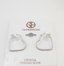 Giani Bernini Sterling Silver Heart Earrings w/ crystals NWT free ship - £19.71 GBP