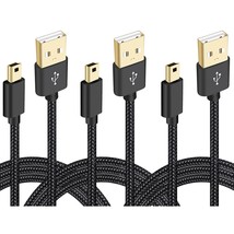 Mini Usb Cable Braided,3-Pack 3Ft Usb 2.0 Type A To Mini B Cable Charging Cord F - £14.45 GBP