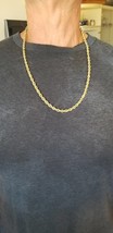 Estate Vintage 10k Yellow Gold Rope / Bayadère Necklace 26&quot; 13.5gr - £694.22 GBP
