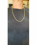 Estate Vintage 10k Yellow Gold Rope / Bayadère Necklace 26&quot; 13.5gr - $29,606.44 MXN