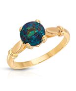 14K SOLID GOLD RING WITH LAB. GROWN ROUND ALEXANDRITE - $831.59