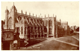 St Georges Chapel Windsor United Kingdom Black And White Postcard - £7.08 GBP